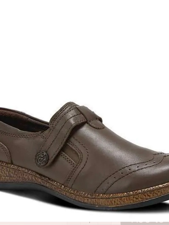 Spring Step Shoes - Brown Leather Slip-On Dress Shoe